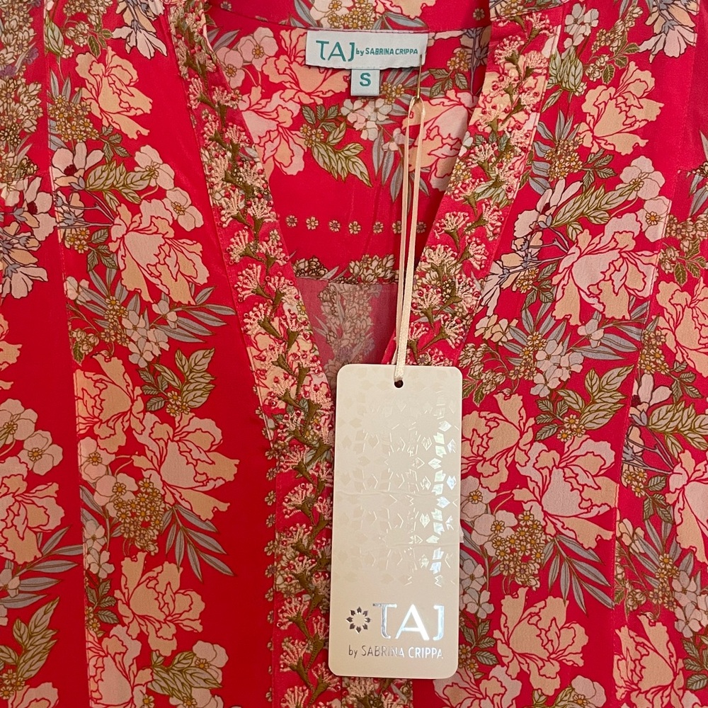 New Taj by Sabrina Camilla Floral Longsleeve Mini Dress size Small - Picture 8 of 12
